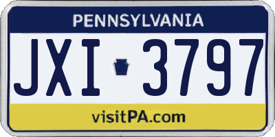 PA license plate JXI3797