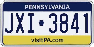 PA license plate JXI3841