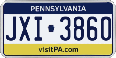 PA license plate JXI3860