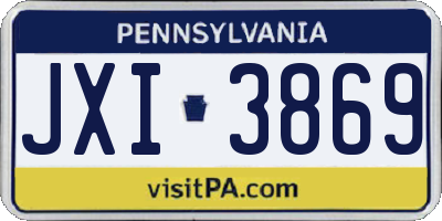 PA license plate JXI3869
