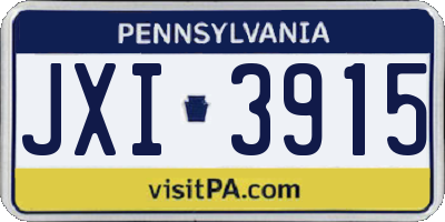 PA license plate JXI3915