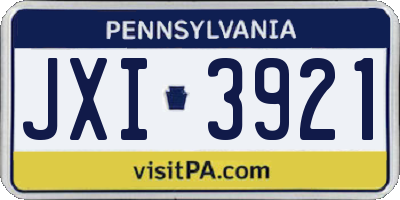 PA license plate JXI3921