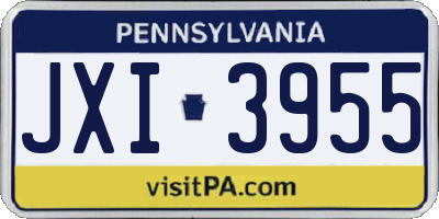 PA license plate JXI3955