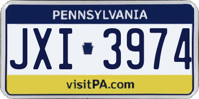 PA license plate JXI3974
