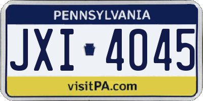 PA license plate JXI4045