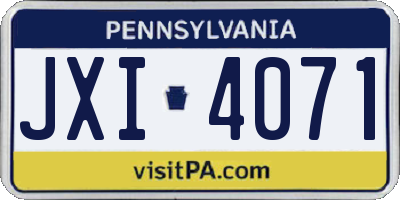 PA license plate JXI4071