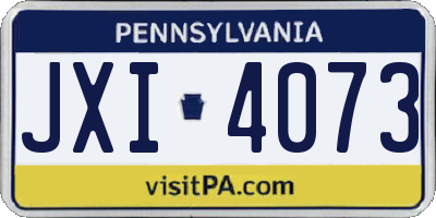 PA license plate JXI4073