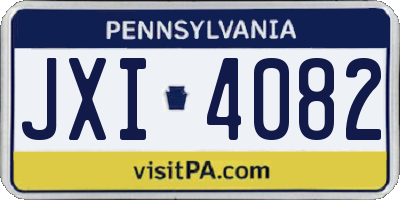 PA license plate JXI4082