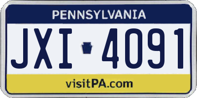 PA license plate JXI4091