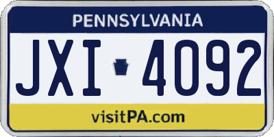 PA license plate JXI4092