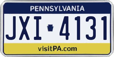 PA license plate JXI4131