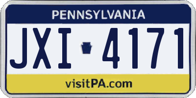PA license plate JXI4171