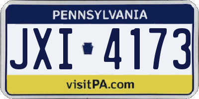 PA license plate JXI4173