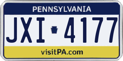 PA license plate JXI4177