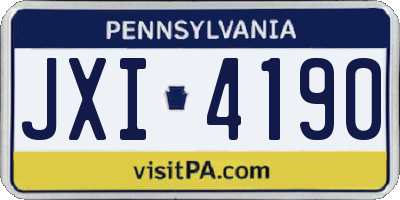 PA license plate JXI4190