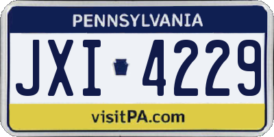 PA license plate JXI4229