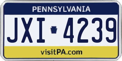 PA license plate JXI4239