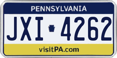 PA license plate JXI4262
