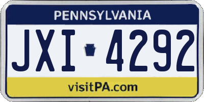 PA license plate JXI4292