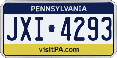 PA license plate JXI4293