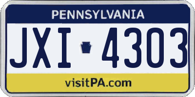 PA license plate JXI4303