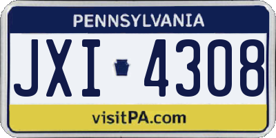 PA license plate JXI4308