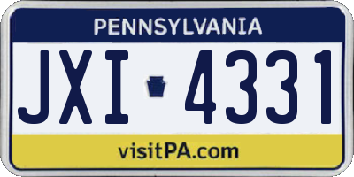 PA license plate JXI4331