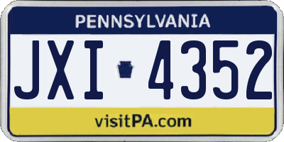 PA license plate JXI4352