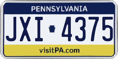 PA license plate JXI4375