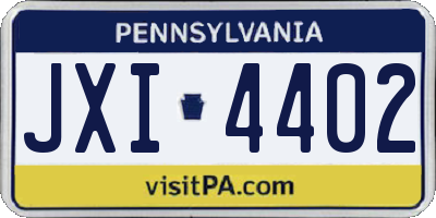 PA license plate JXI4402