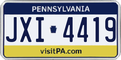 PA license plate JXI4419