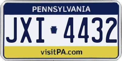 PA license plate JXI4432