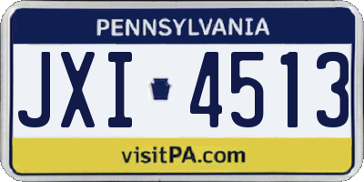 PA license plate JXI4513