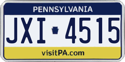 PA license plate JXI4515