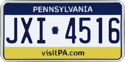 PA license plate JXI4516