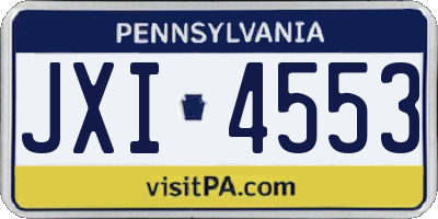 PA license plate JXI4553