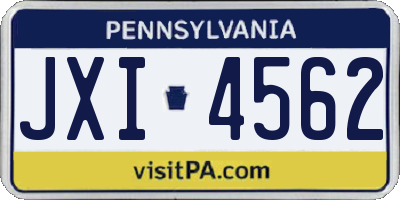PA license plate JXI4562