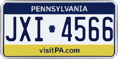PA license plate JXI4566