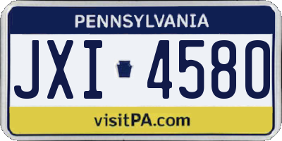PA license plate JXI4580