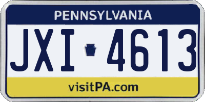 PA license plate JXI4613