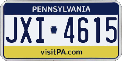 PA license plate JXI4615