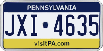 PA license plate JXI4635