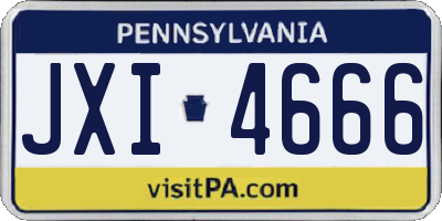 PA license plate JXI4666