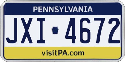 PA license plate JXI4672