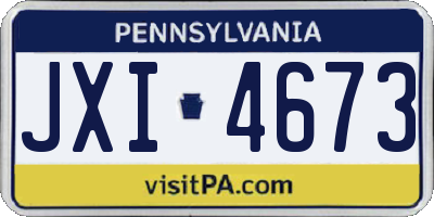 PA license plate JXI4673