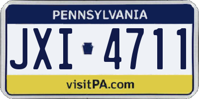 PA license plate JXI4711