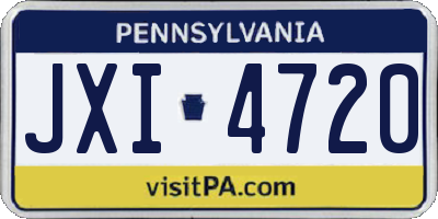 PA license plate JXI4720