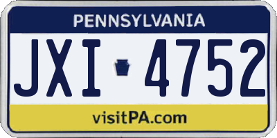 PA license plate JXI4752