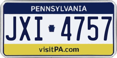 PA license plate JXI4757