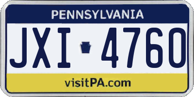 PA license plate JXI4760